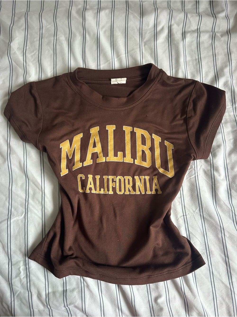 Malibu California Brown Graphic Tee - Women's Top